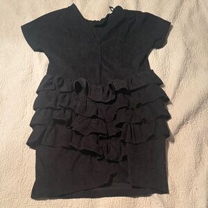 Elegant Black Ruffle Midi Dress